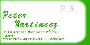peter martinecz business card